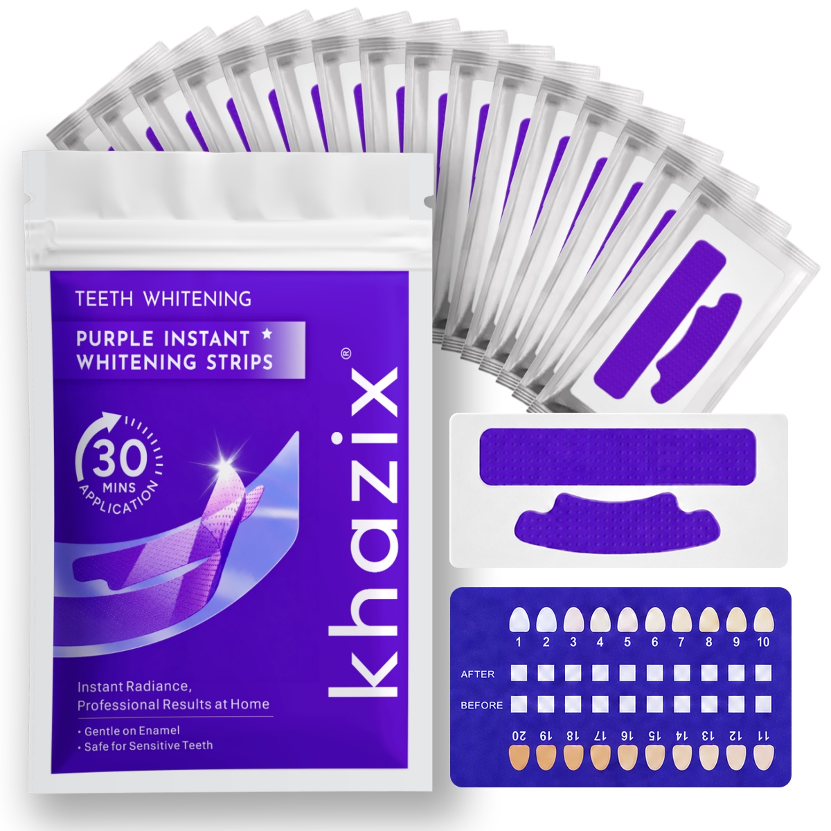 Teeth Whitening Street - 1/7 Paar Zahnaufhellungsstreifen für ein weißereres